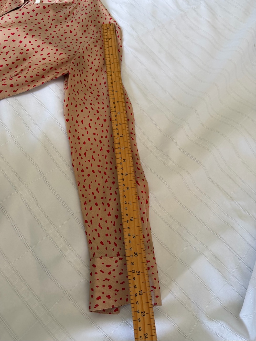 Theory Cream & Red Spring Dot Print Button-Front Midi Shirt Dress 00 - Picture 11 of 11